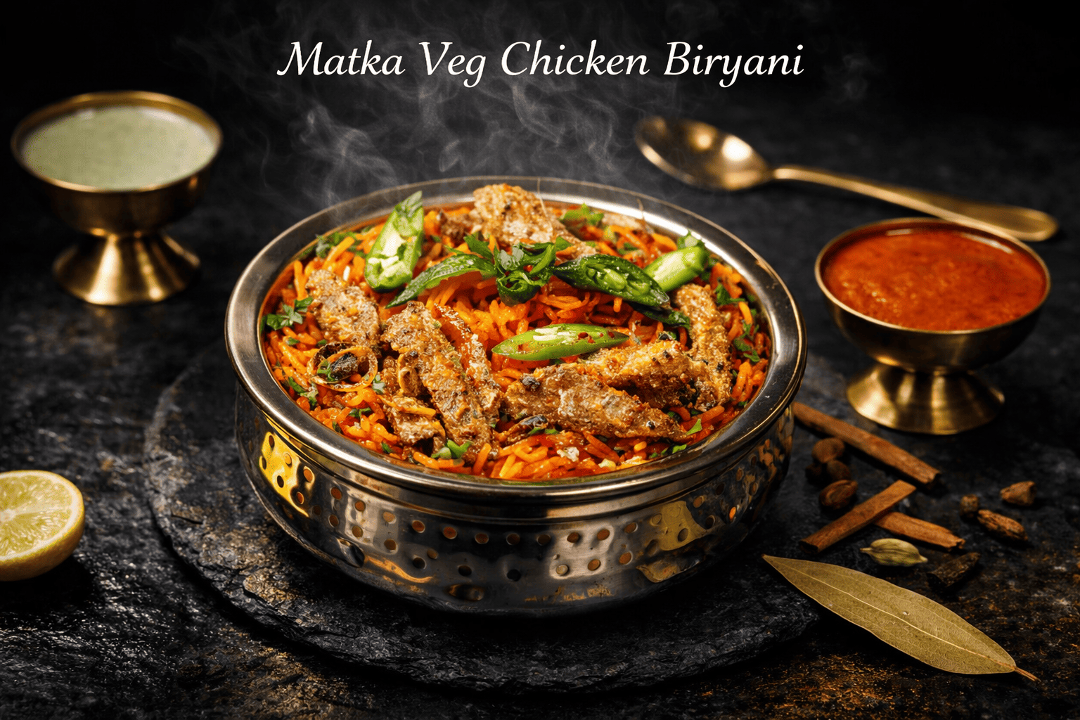 matka Veg Chicken Biryani