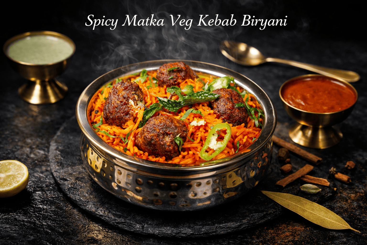 matka veg kebab biryani